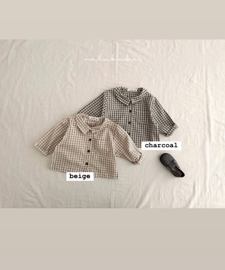 即納 Bani check kara shirt