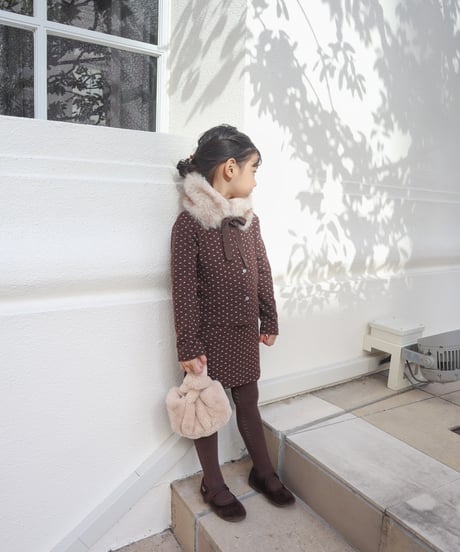 即納marble fur collar
