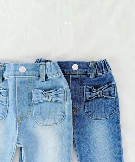 即納 UEO Bliss Ribbon Bootcut Pants