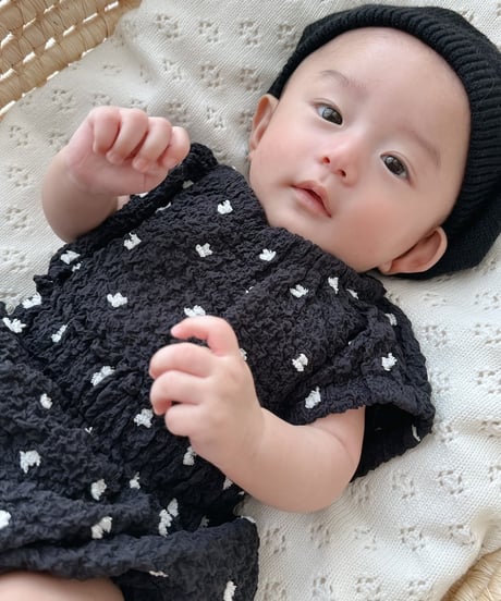 即納sleeveless dot crinkle set up