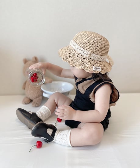 即納 bebe nine Coco linen suspender pants