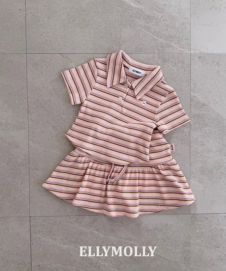 予約Elly Molly Sky collar tee
