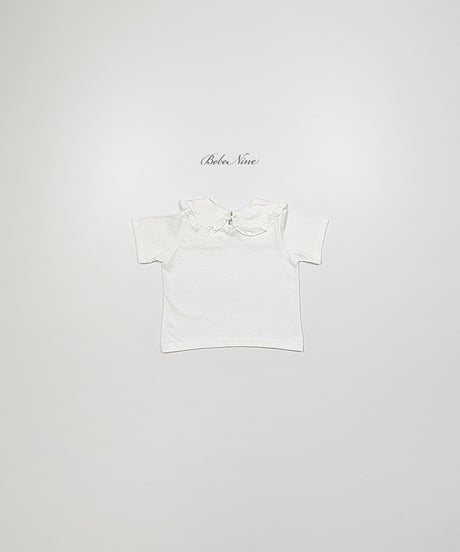 即納 bebe nine Frill round collar tee