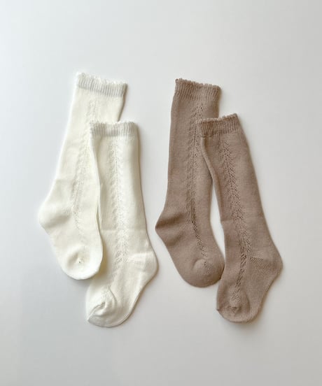 即納baby openwork knee high socks