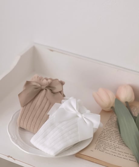 即納Sweet Ribbon Rib Socks set