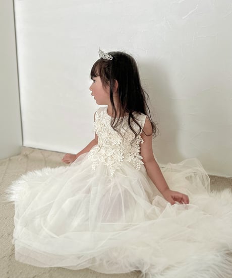 即納flower  motif tulle dress