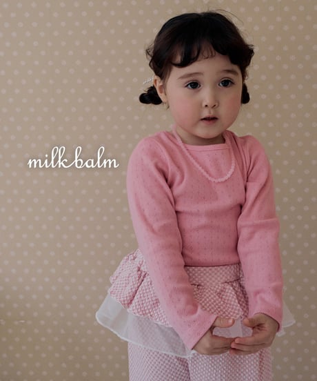 即納 milkbalm Eyelet Cross Back Tee