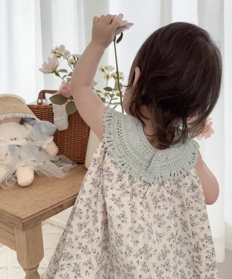 即納flower knit one-piece