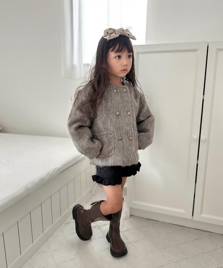即納 double  button coat