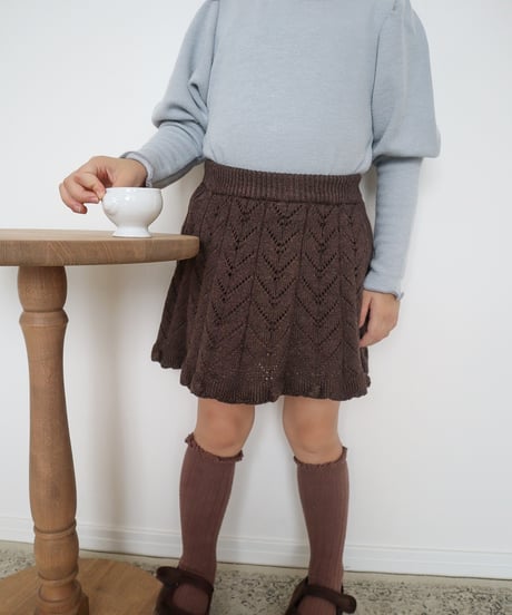 即納eyelet knit skirt