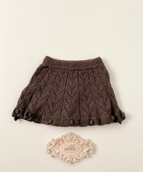 即納eyelet knit skirt