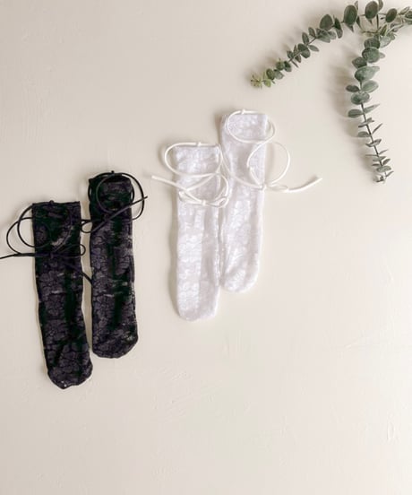 即納 lace up ribbon  socks