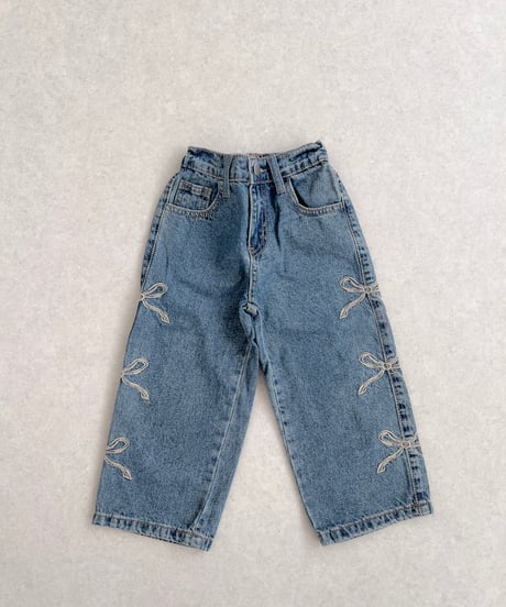 即納ribbon wide denim