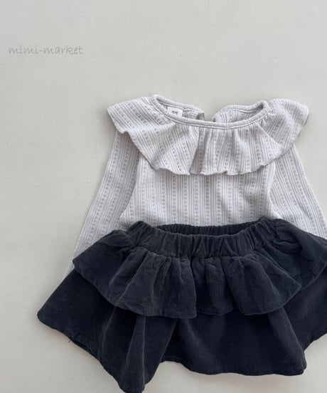 即納back ribbon ruffle collar tee