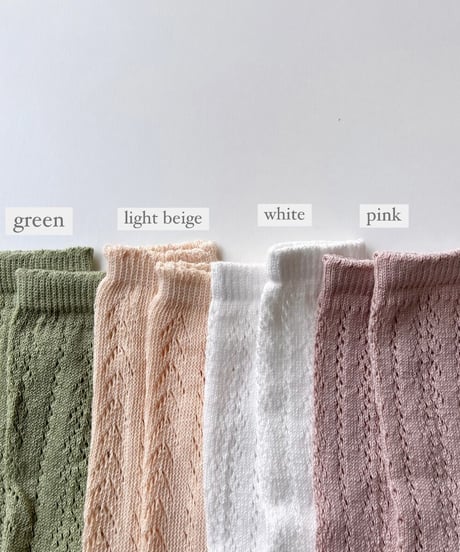即納baby openwork color high socks