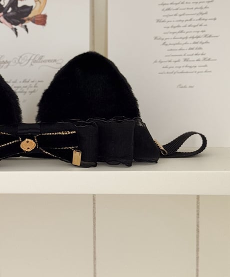 即納Velvet Cat Ears Headband
