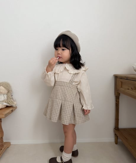 即納 mimi market Check Pleats Skirt