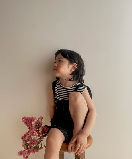 即納monbebe × alli   indigo denim salopette