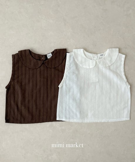 即納mimi market Sleeveless Collar Blouse