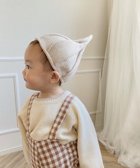 即納baby pointed knit hat