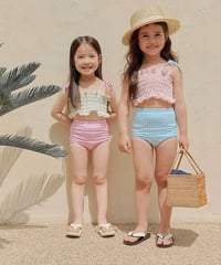 一部即納 melikey Lily check swim set