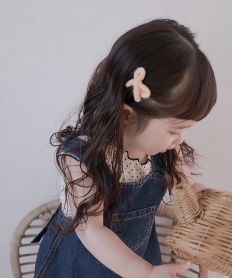 即納monbebe Bongbong denim suspender skirt