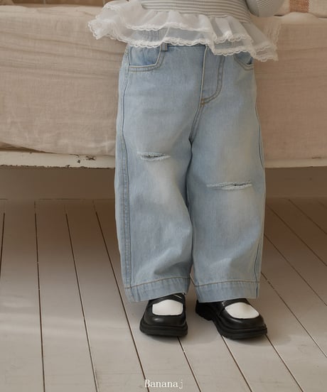 即納wide denim Pants