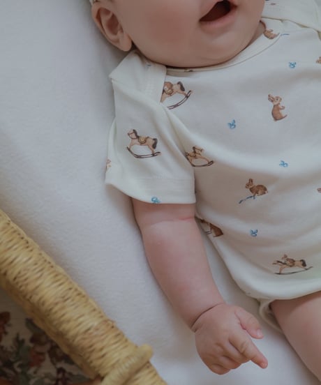 即納 Bunny & Rocking Horse Bodysuit