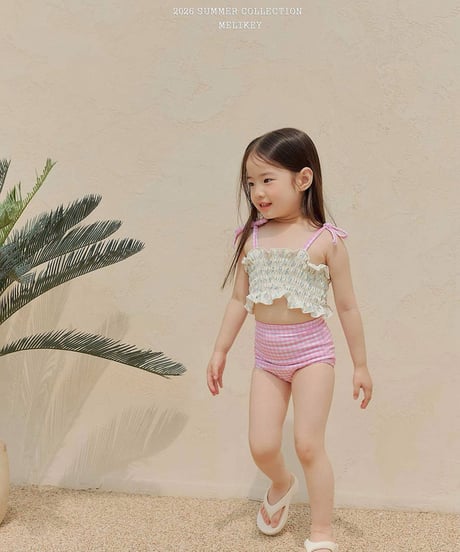 一部即納 melikey Lily check swim set