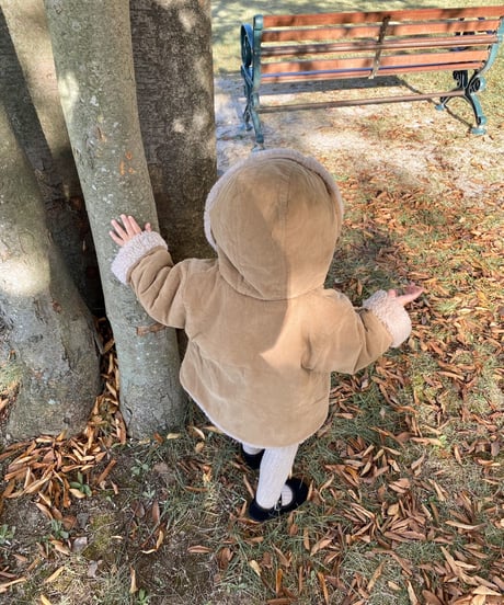 即納baby corduroy boa coat