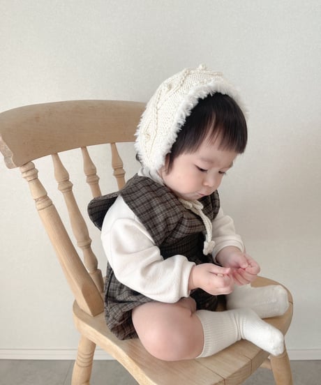 即納antique plaid salopette