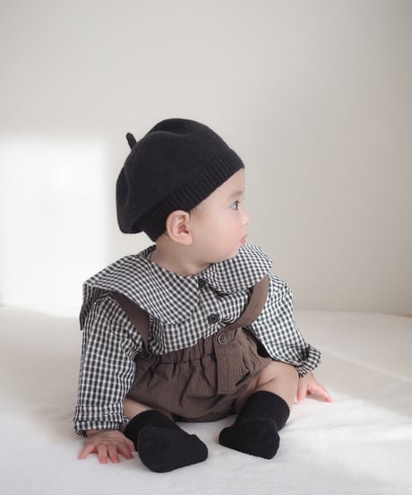 即納 mimi market Check sailor blouse