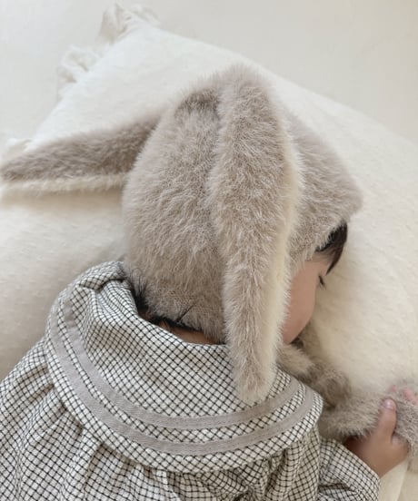 即納rabbit knit bonnet