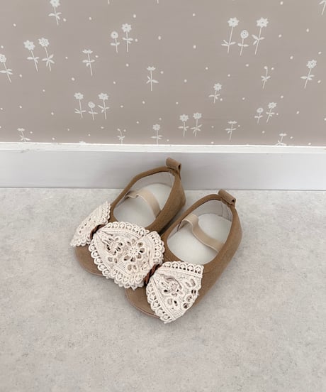 即納baby punching ribbon shoes