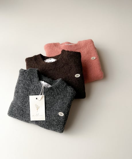 即納mohair crew neck knit