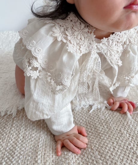 即納double lace flower  collar