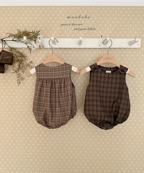 即納 monbebe Romi check suit