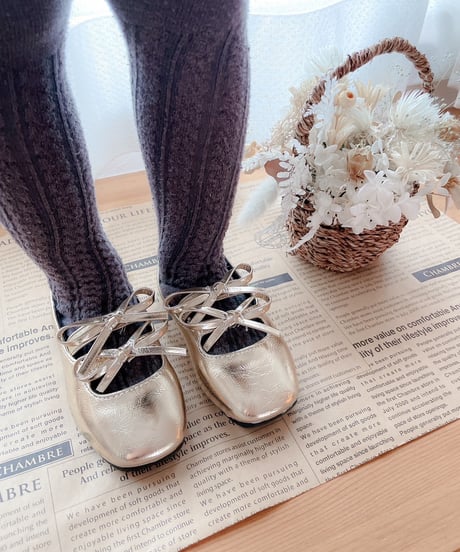 一部即納 metallic ribbon shoes
