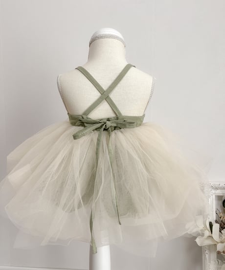 即納simple tulle one-piece