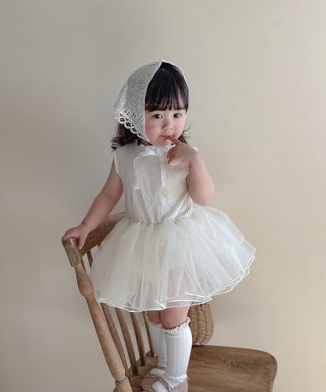 即納no sleeve tulle rompers