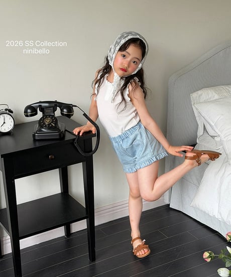 予約ninibello Romy Frill Sleeveless Top