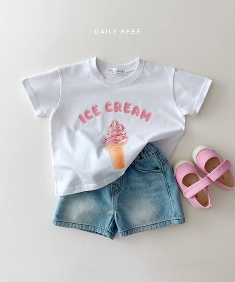 即納 daily bebe Ice cream short-sleeved tee