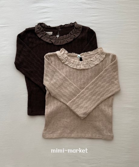 即納mimi market Frill Jagard Tee