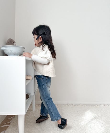 即納Brush boots cut denim