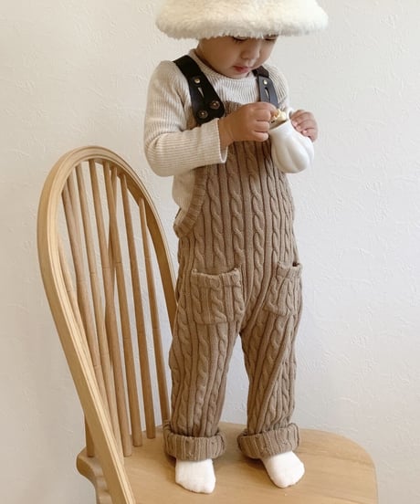 SALE cable knit suspender salopette