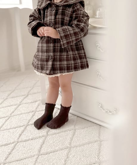 即納 sailor check coat