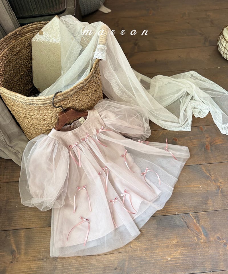 ワンピース Rojina ribbon dress Brown 予約 marron Ribbon dress | alli.