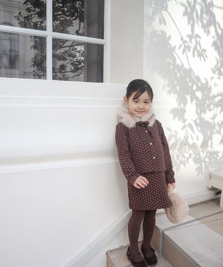 即納marble fur collar