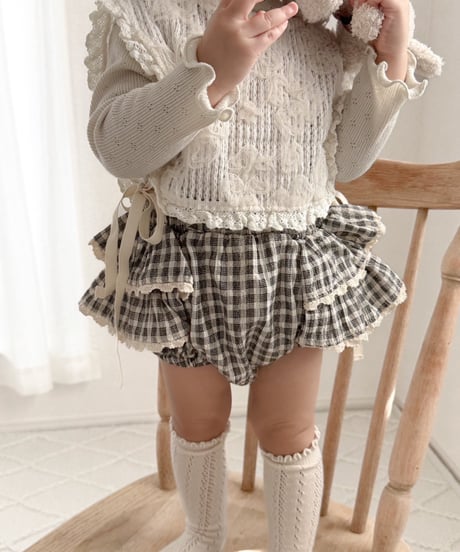 即納  embroidery flower vest