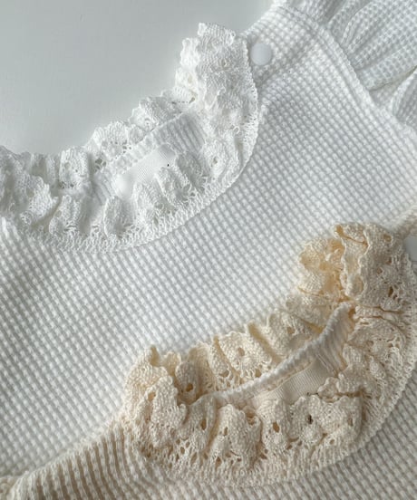 即納monbebe   Summer frill waffle suit
